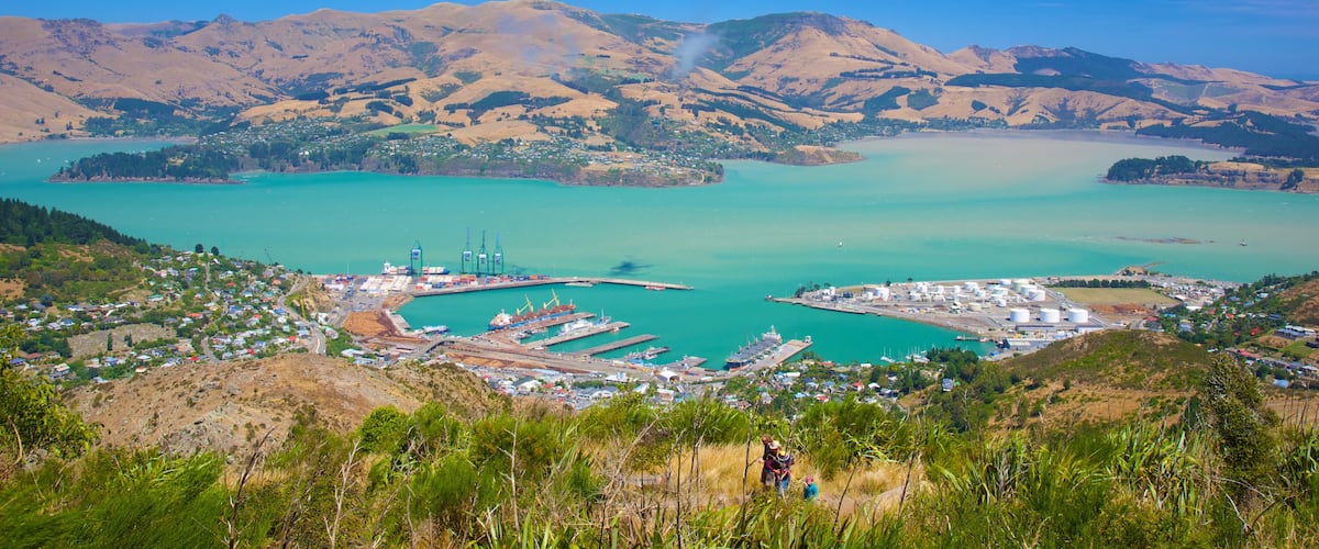 Mount Cavendish showing a coastal town, a marina and general coastal views