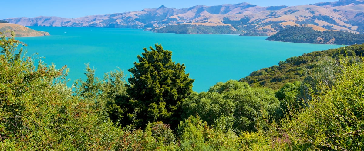 Akaroa som visar berg