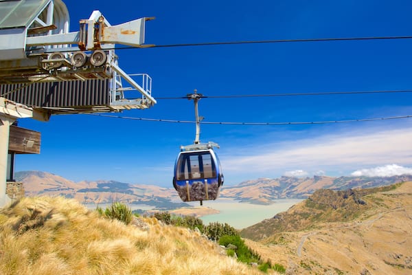 Christchurch Gondola das einen Berge und Gondel