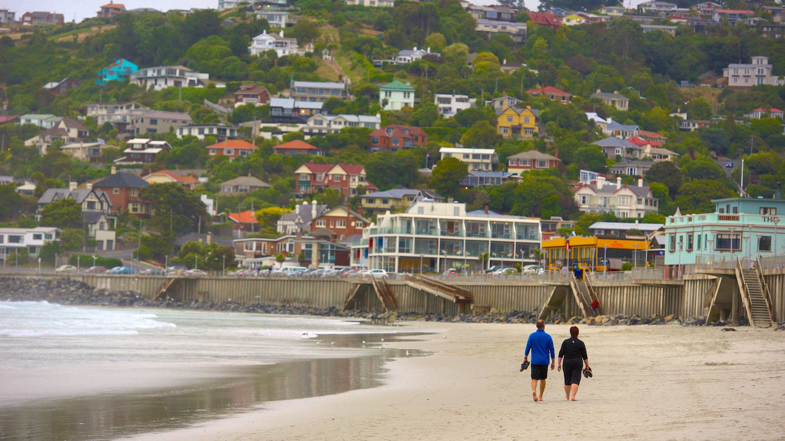 St. Clair Beach which includes a coastal town and a beach as well as a couple