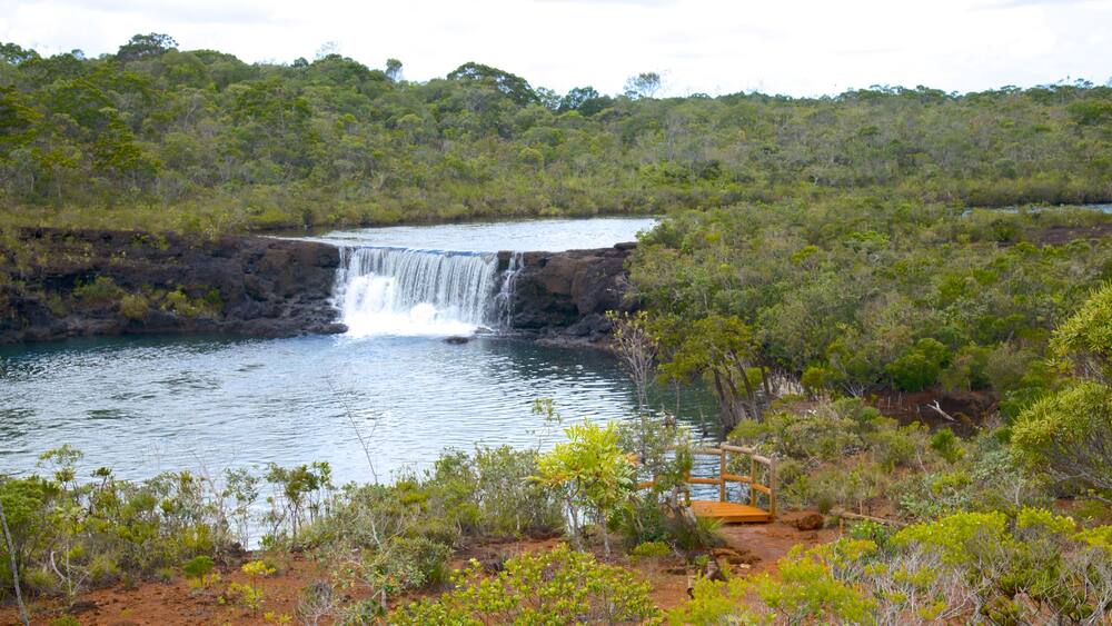 ヤテ フィーチャー 段滝 と 湖あるいは泉
