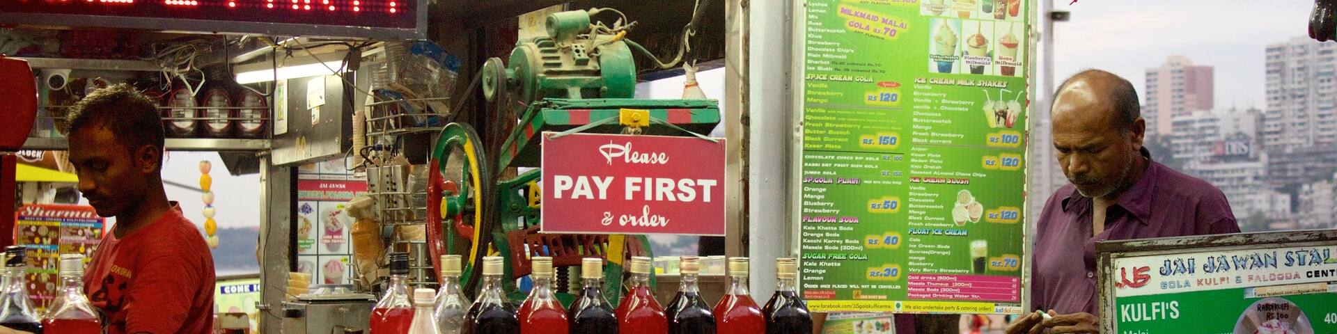 Girgaun Chowpatty which includes shopping as well as a small group of people