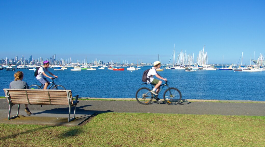 Williamstown which includes cycling and general coastal views as well as a small group of people