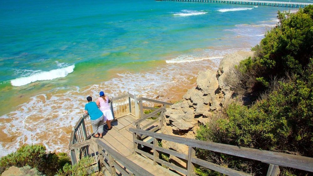 Point Lonsdale showing general coastal views and views as well as a small group of people