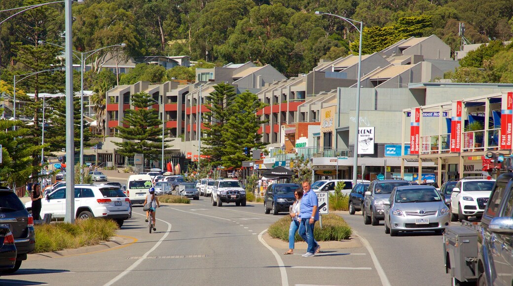 Lorne showing street scenes as well as a small group of people