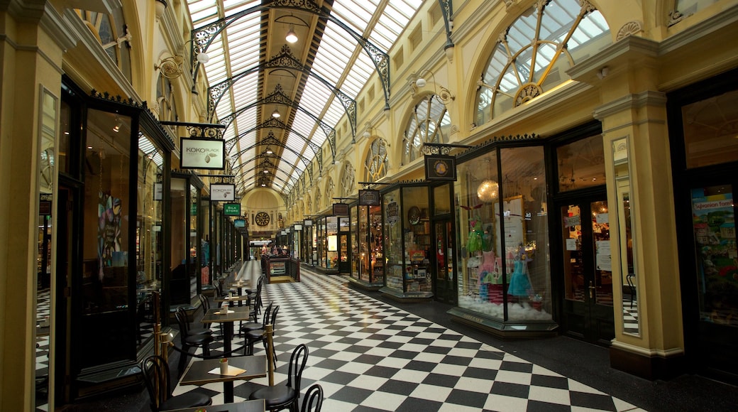 Royal Arcade showing shopping and interior views