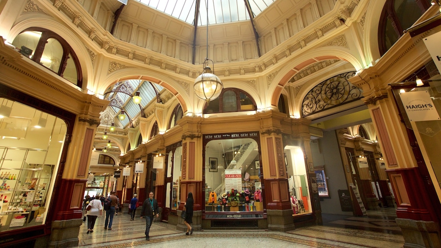Block Arcade mostrando shopping e vista interna
