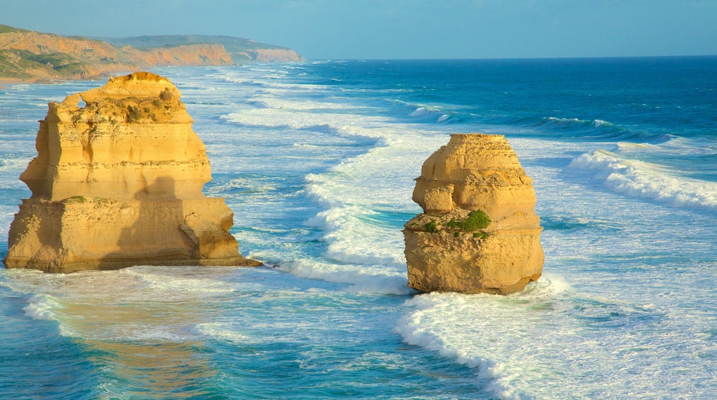 Twelve Apostles featuring rugged coastline