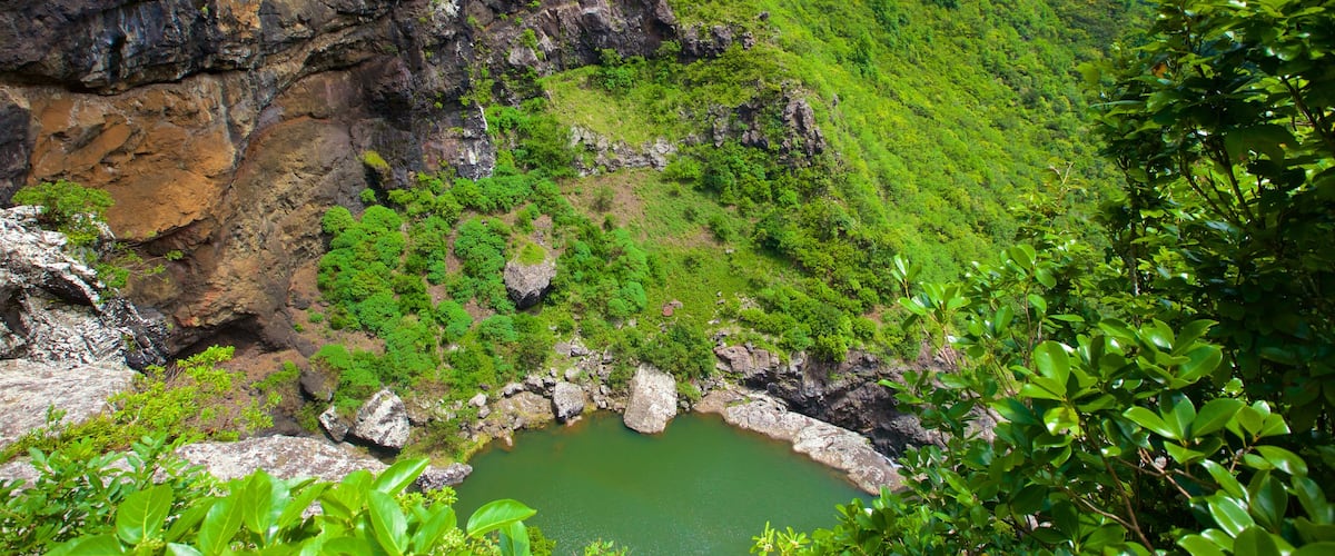 Tamarind Falls which includes a lake or waterhole and a gorge or canyon