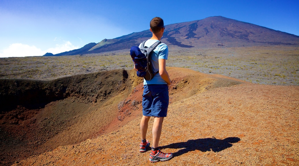 Piton de la Fournaise og byder på fredfyldte omgivelser såvel som en mand