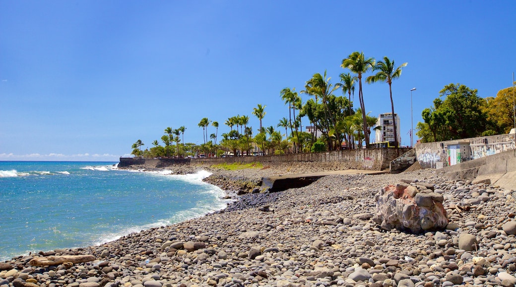 Reunión ofreciendo una playa de guijarros