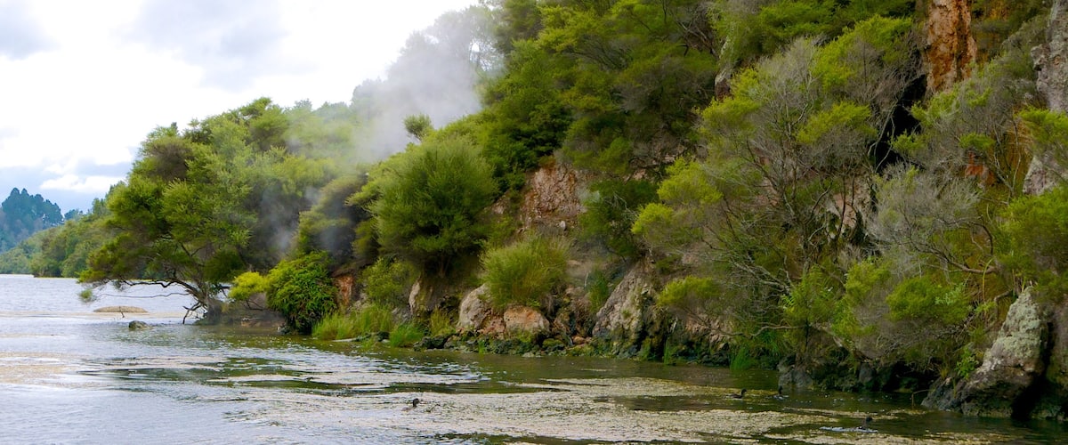 Orakei Korako Geothermal Park and Cave which includes a river or creek