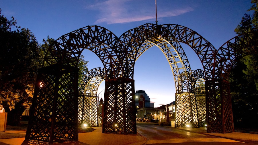 Government Gardens que incluye un parque y escenas nocturnas
