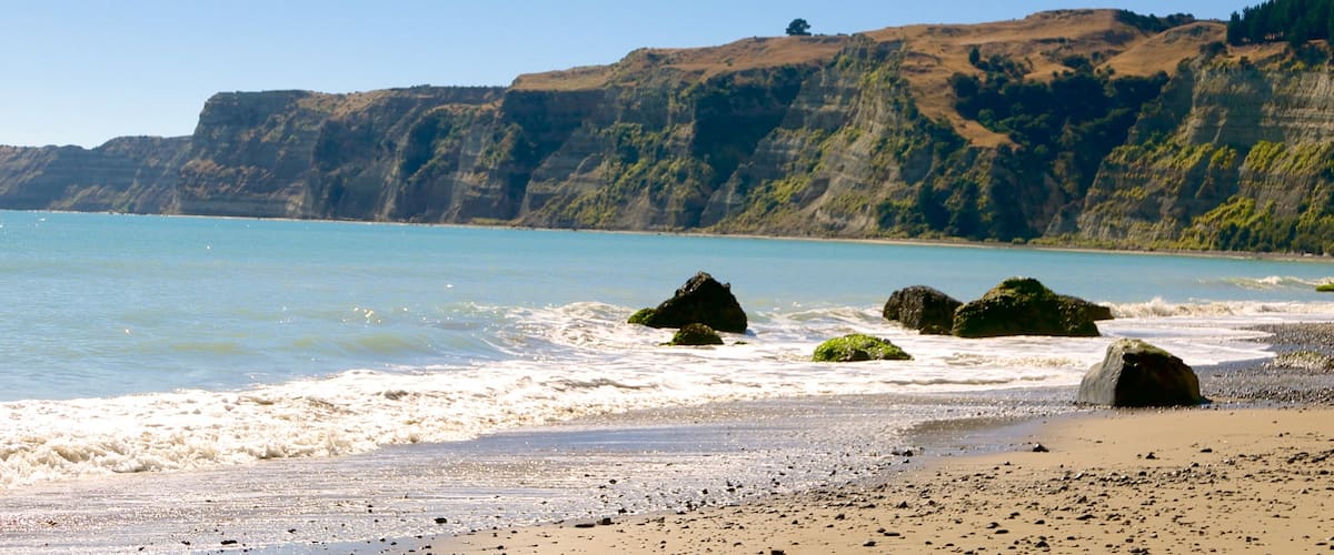 Cape Kidnappers featuring rugged coastline