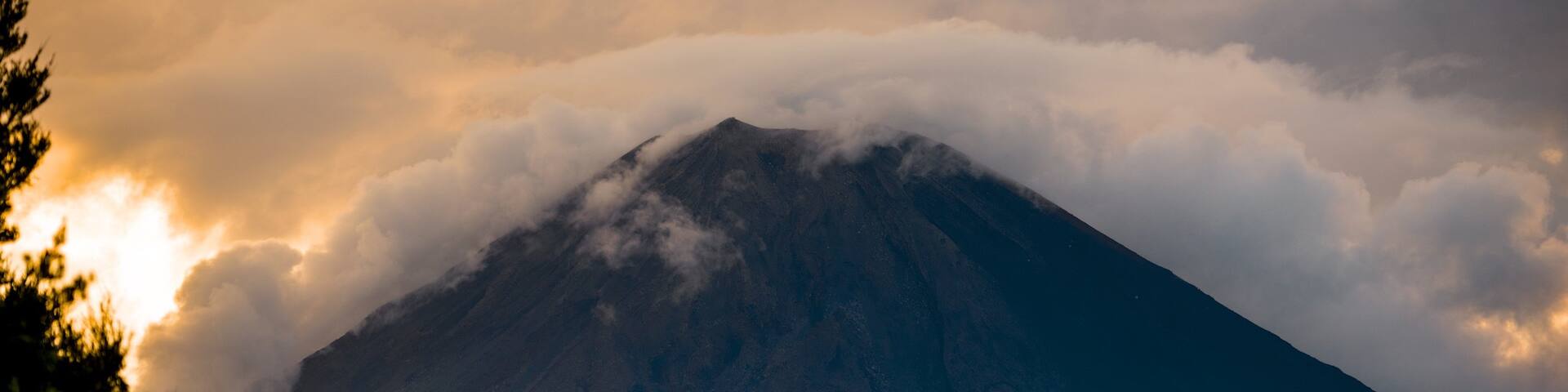 Tongariro National Park which includes a sunset, mountains and landscape views