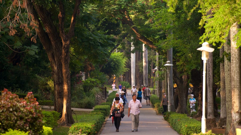 Parque de Tainan ofreciendo un parque y también un grupo pequeño de personas