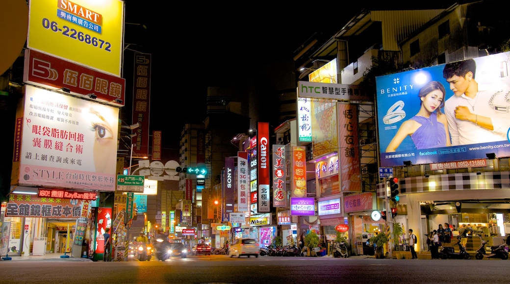 Tainan featuring cbd, a city and signage