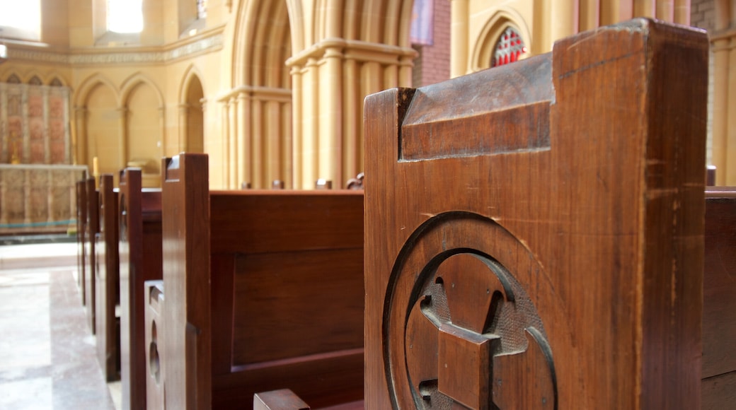 Newcastle featuring a church or cathedral and interior views