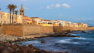 Alghero which includes general coastal views and a coastal town