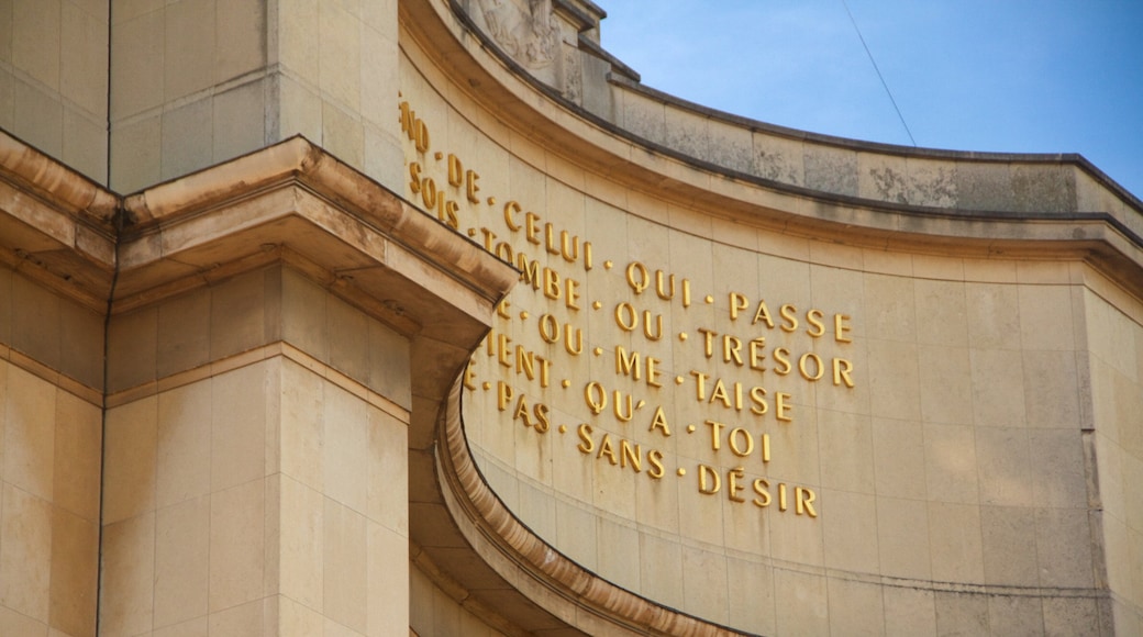 Paris showing signage and heritage elements