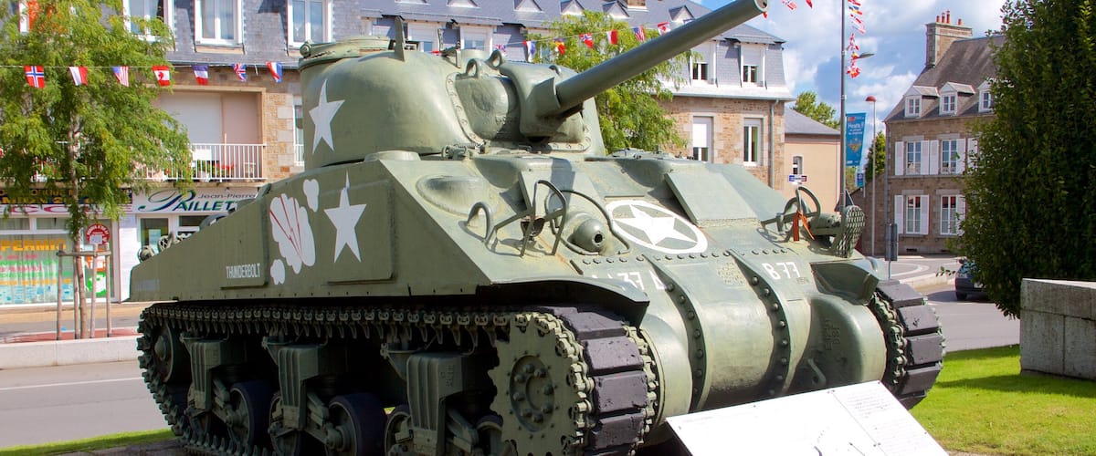 Avranches featuring military items and heritage elements