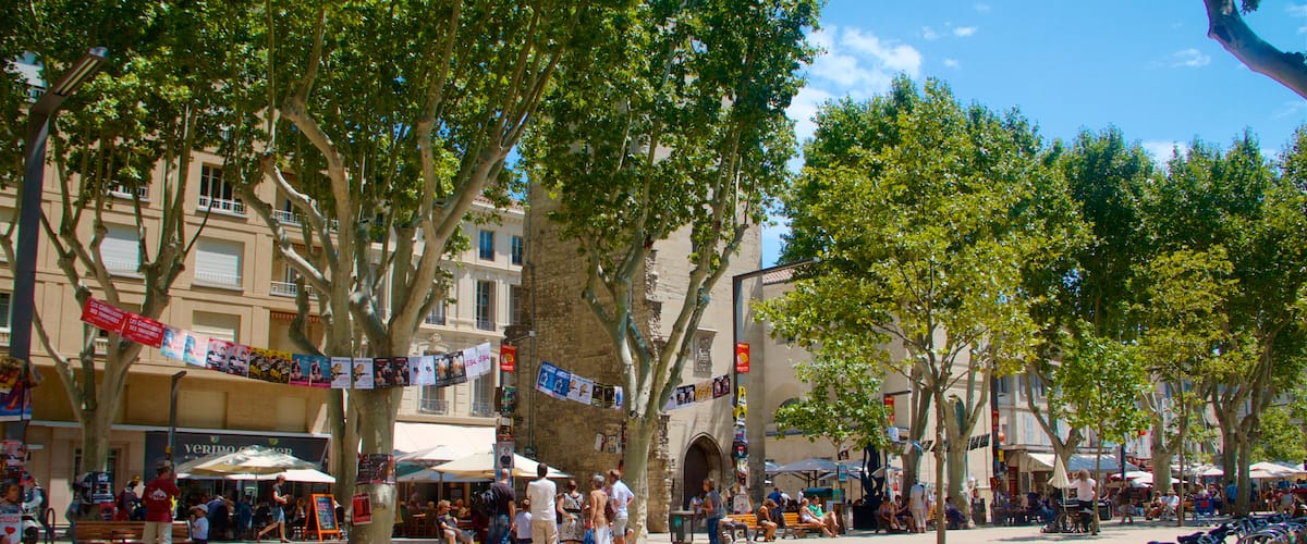 Avignon which includes a square or plaza