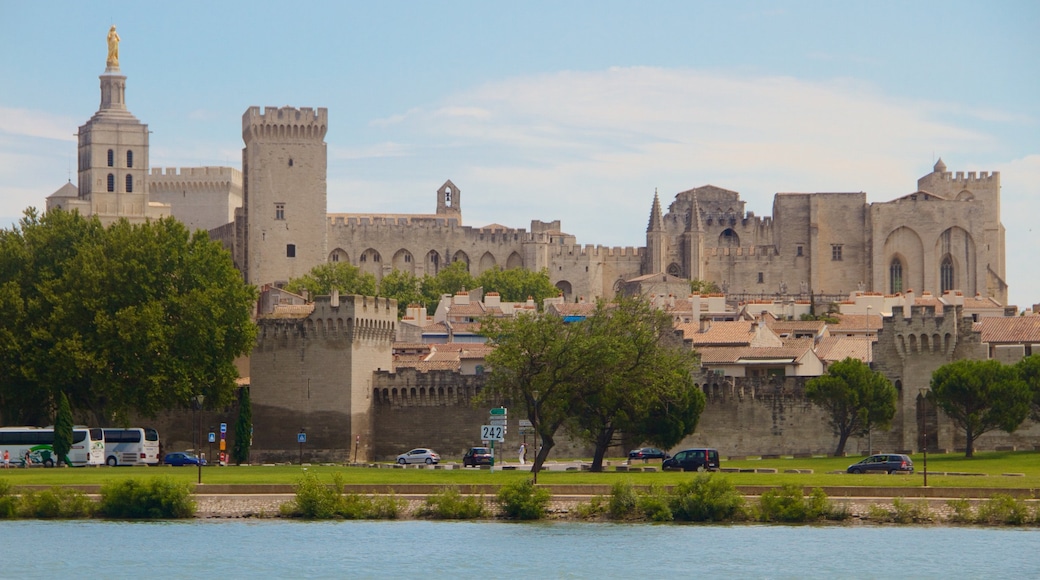 Aviñón ofreciendo elementos del patrimonio, un río o arroyo y patrimonio de arquitectura