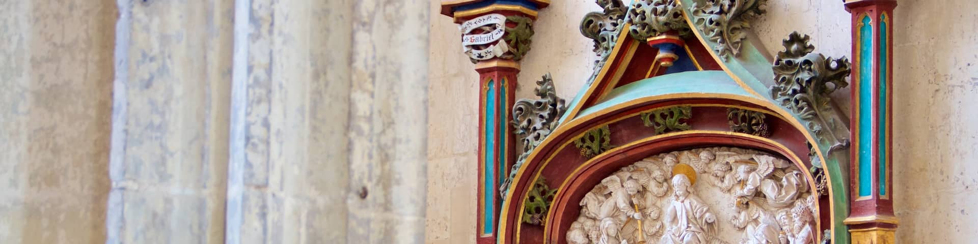 Kathedrale Saint-Vulfran mit einem Kirche oder Kathedrale, historische Architektur und Geschichtliches