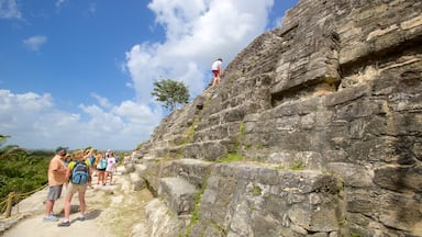 Lamanai showing indigenous culture and heritage elements as well as a small group of people