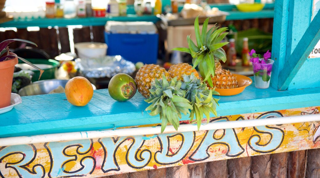 Placencia Beach showing food