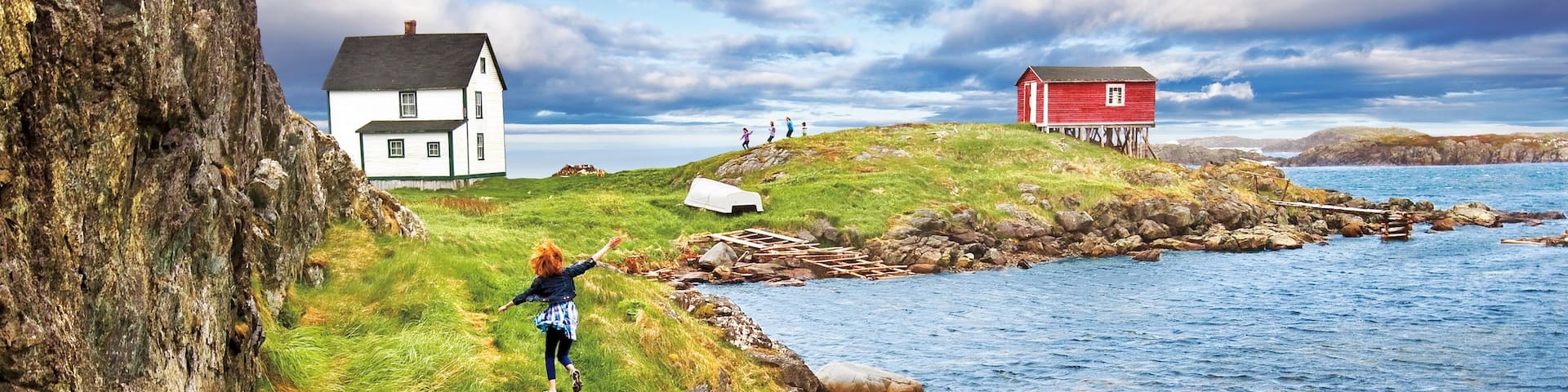 Newfoundland and Labrador showing general coastal views as well as an individual femail