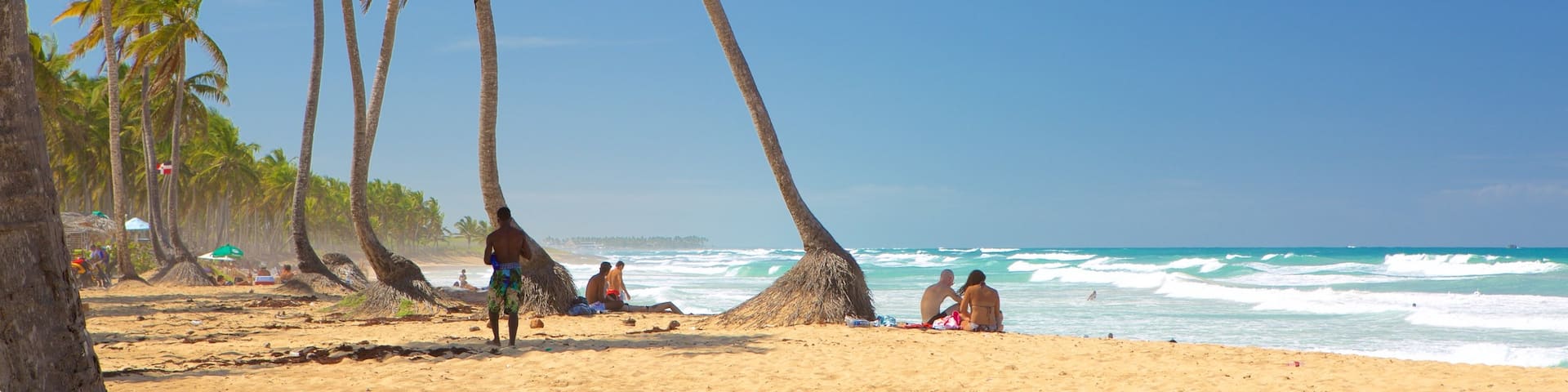 Macao Beach which includes tropical scenes and a beach