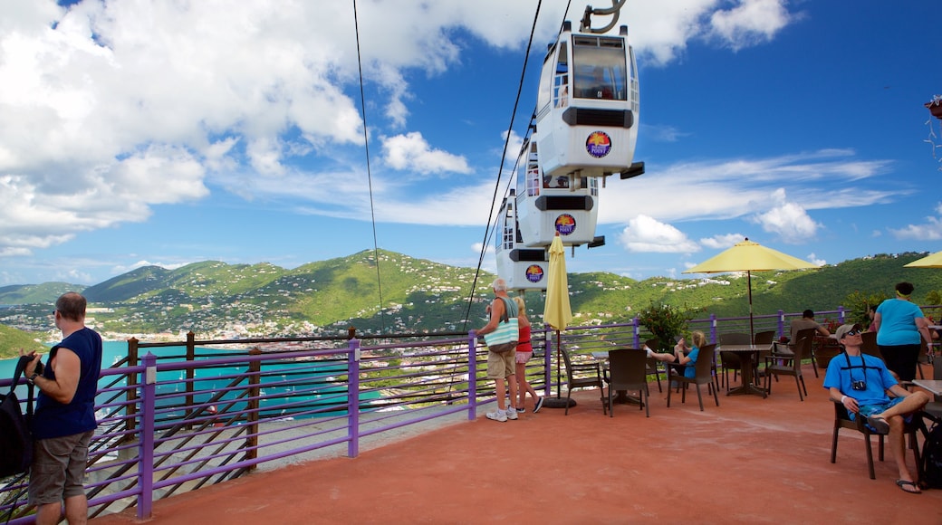 Saint Thomas Skyride แสดง กอนโดลา และ วิวทิวทัศน์