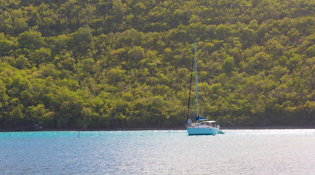 Maho Beach som inkluderar en hamn eller havsbukt