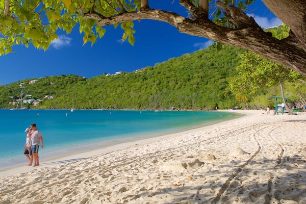 Magens Bay showing a beach