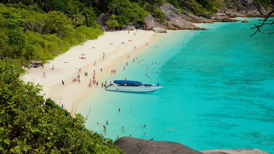 Ko Similan National Park which includes rugged coastline and a sandy beach