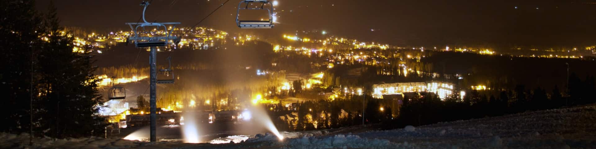 Kimberley Alpine Resort featuring a gondola, night scenes and a city