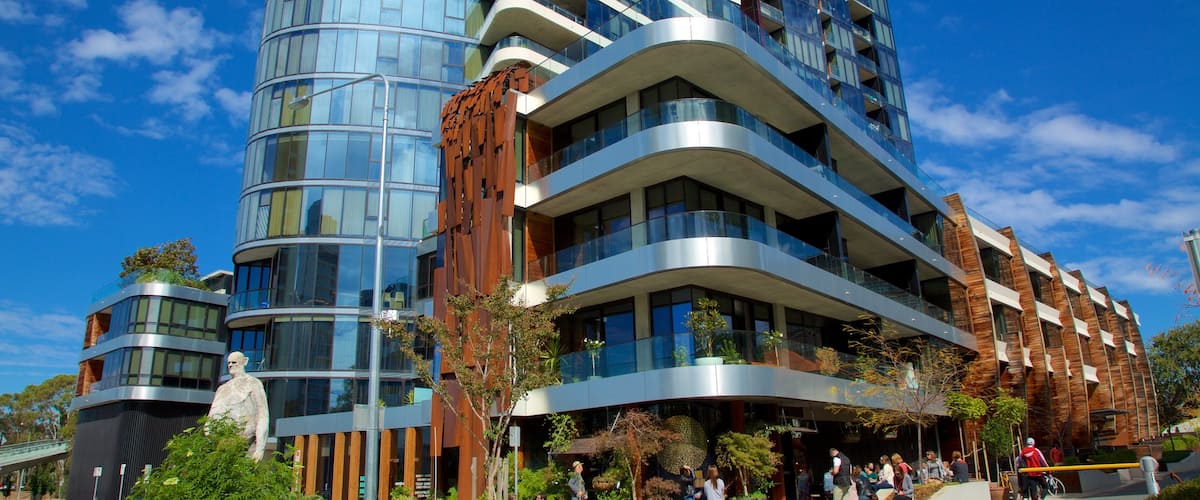 Acton featuring modern architecture and a city
