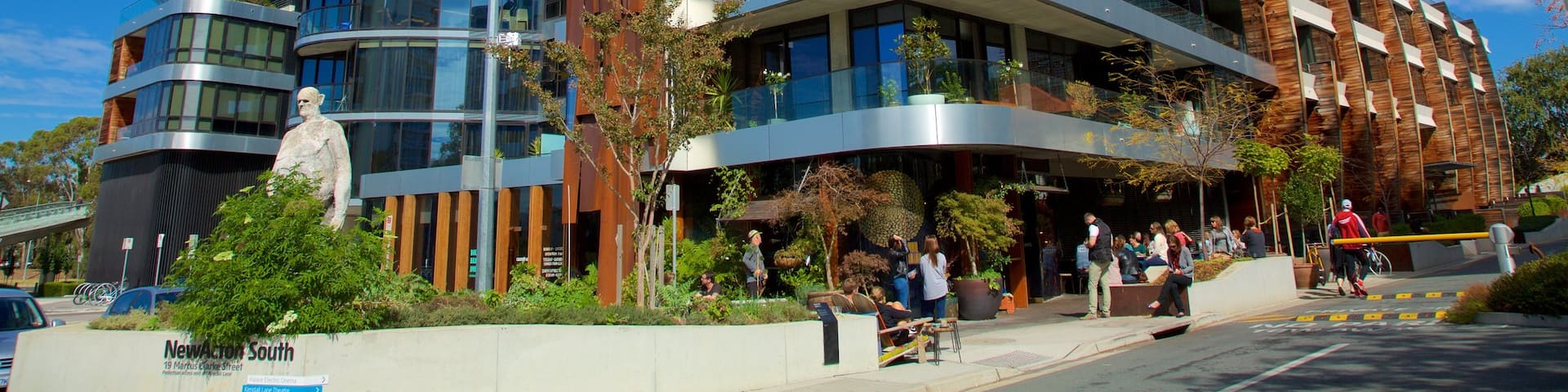 Acton showing a city and modern architecture