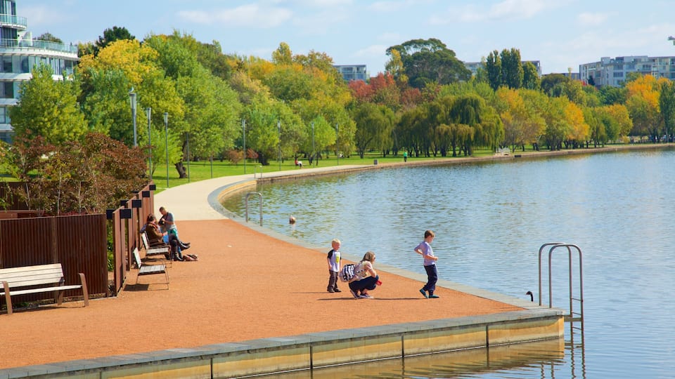 Kingston which includes a lake or waterhole and a garden