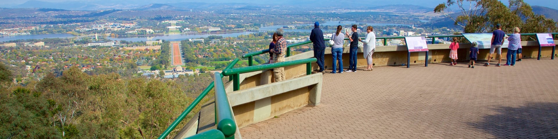 Canberra showing landscape views and views as well as a small group of people