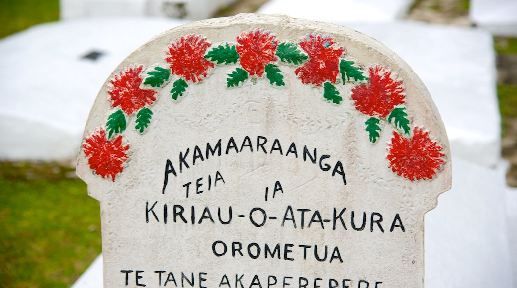 Rarotonga which includes a cemetery