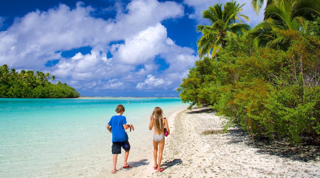 One Foot Island Beach showing a sandy beach as well as children