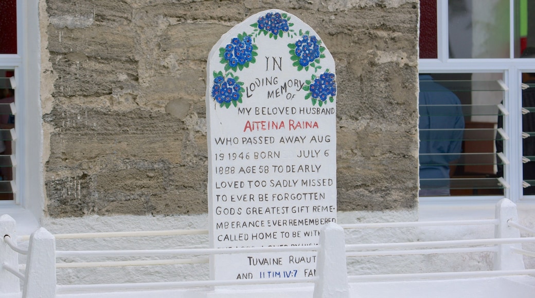 Rarotonga which includes a cemetery