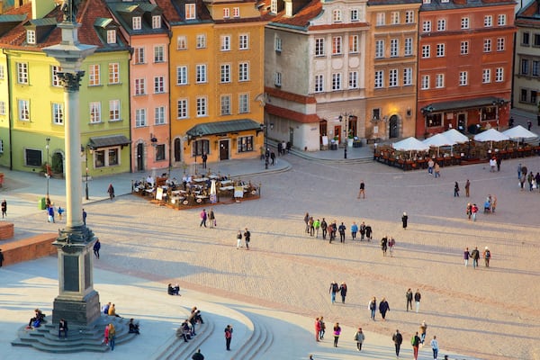 Sigismund\'s Column which includes a square or plaza