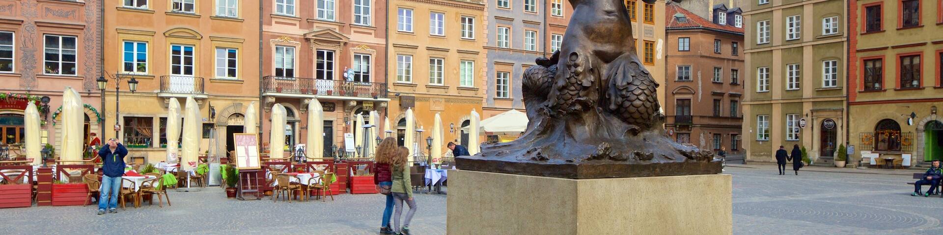 Warsaw Mermaid Statue which includes a statue or sculpture