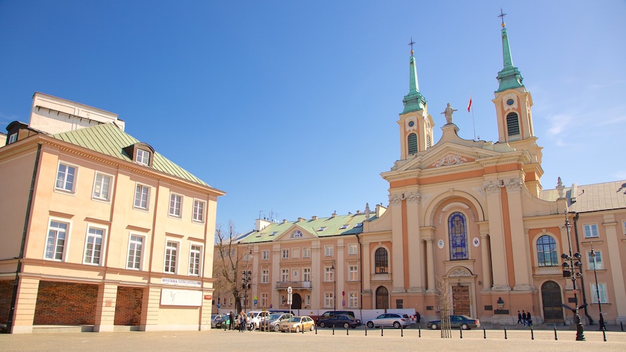 Warsaw featuring a square or plaza and heritage elements