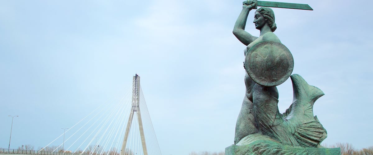 Poland showing a statue or sculpture and a bridge