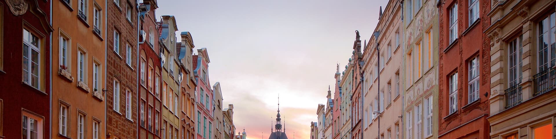 Long Lane featuring a sunset and street scenes