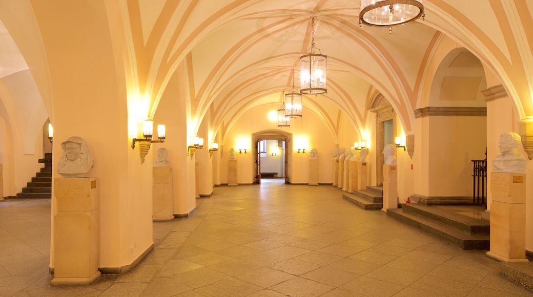 Wroclaw Town Hall featuring heritage architecture and interior views